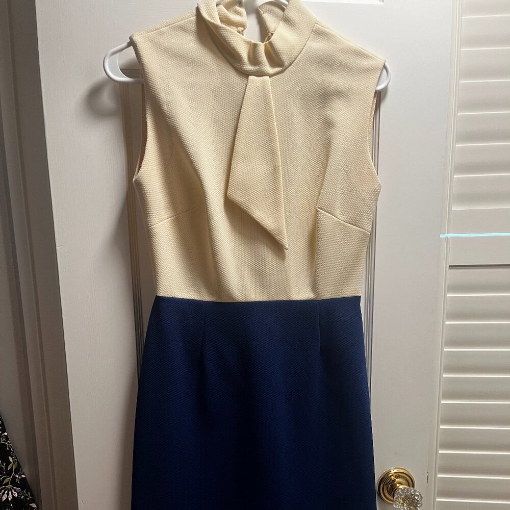 Vintage Dress, Blue and White Colorblock Fits Size 2